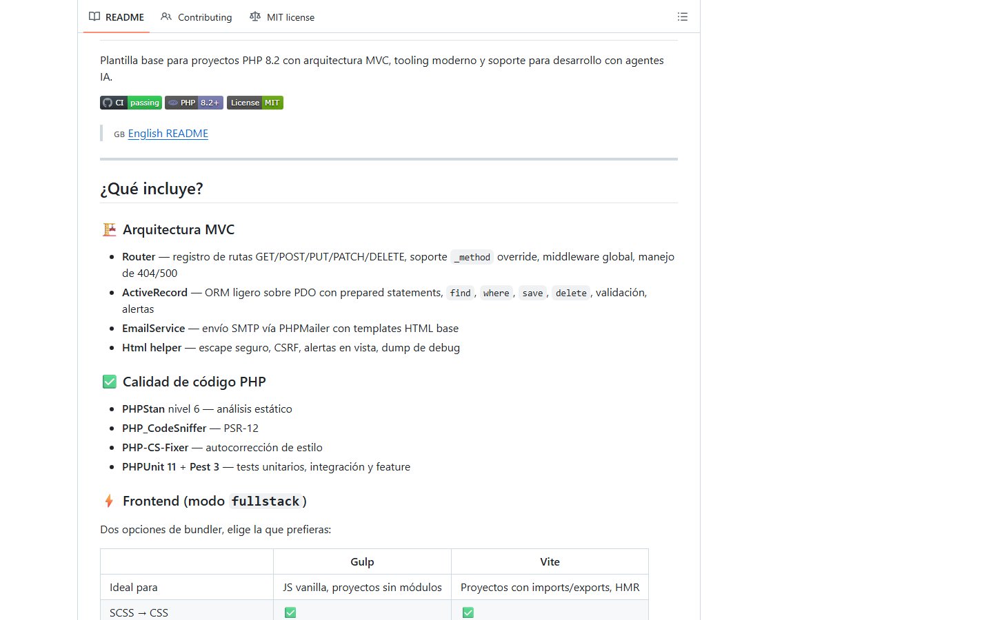 Plantilla PHP 8.2 (Composer/Packagist)